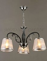 Люстра потолочная трехрожковая Мелодия Света E27 Черный хром картинка 